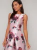 Scoop Back Box Pleat Midi Dress in Pink sold by Chi Chi London