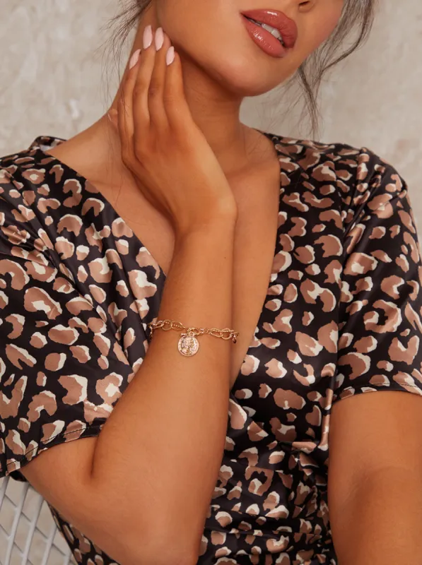 Coin Link Bracelet in Gold Tone sold by Chi Chi London