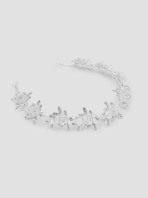 Diamante Beaded Headband in Silver sold by Chi Chi London