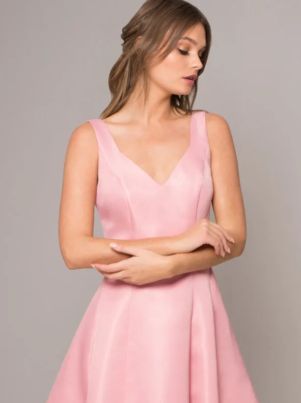 V Neck Sleeveless Plain Midi Dress in Pink sold by Chi Chi London product image thumbnail 2