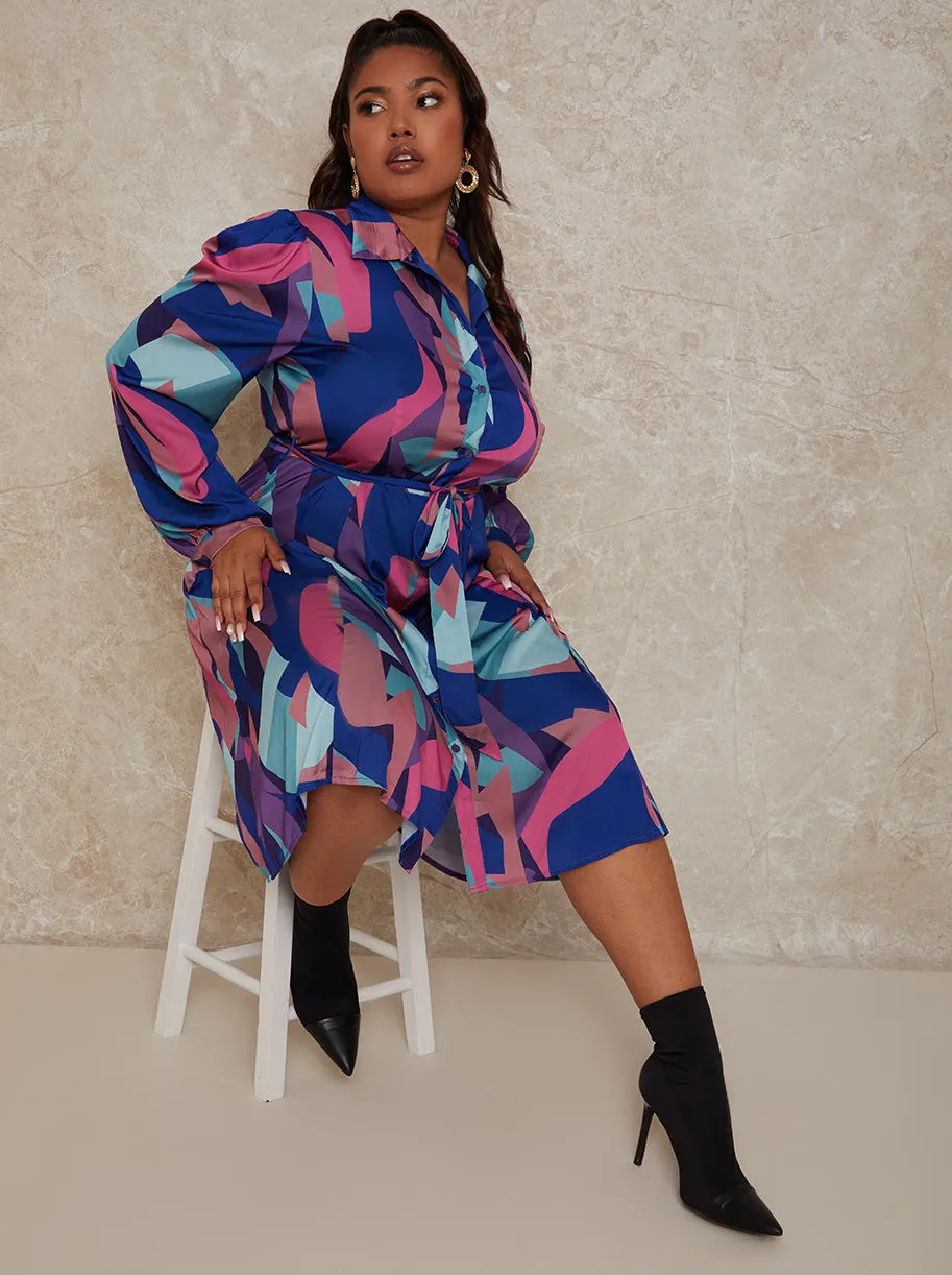 Plus Size Graphic Print Shirt Dress in Multi sold by Chi Chi London product image thumbnail 4
