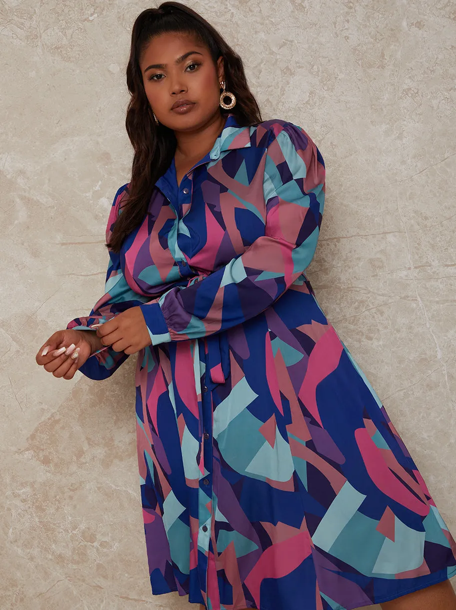 Plus Size Graphic Print Shirt Dress in Multi sold by Chi Chi London product image thumbnail 2