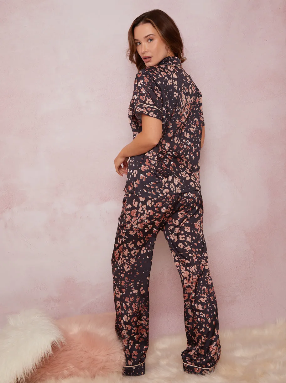 Textured Animal Print Pyjama Set in Black sold by Chi Chi London product image thumbnail 4
