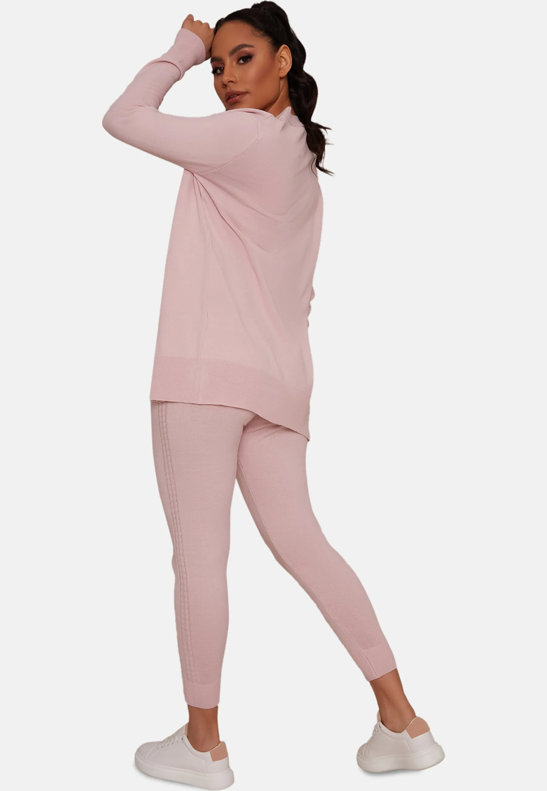 Three-Piece Cardigan Loungewear Set in Pink sold by Chi Chi London product image thumbnail 5