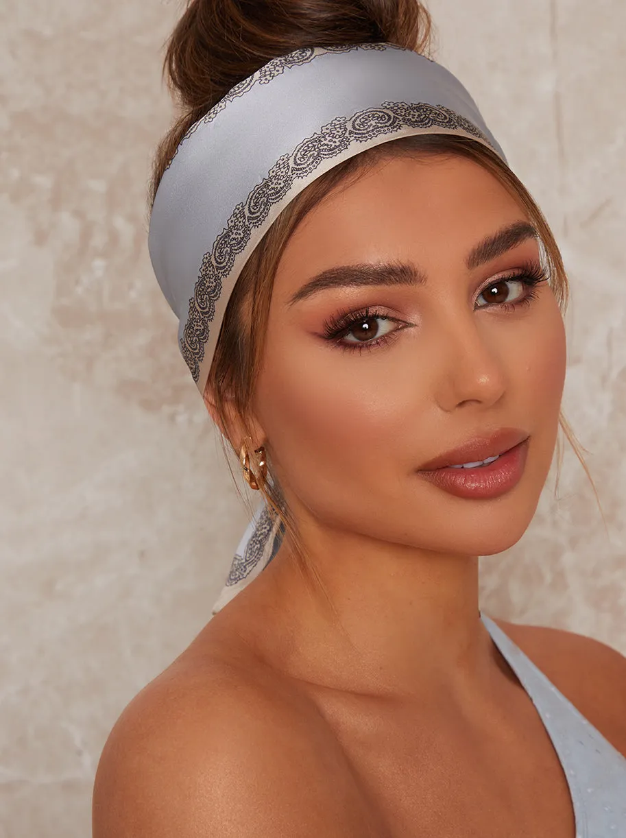 Border Print Hair Scarf in Multi sold by Chi Chi London product image thumbnail 2