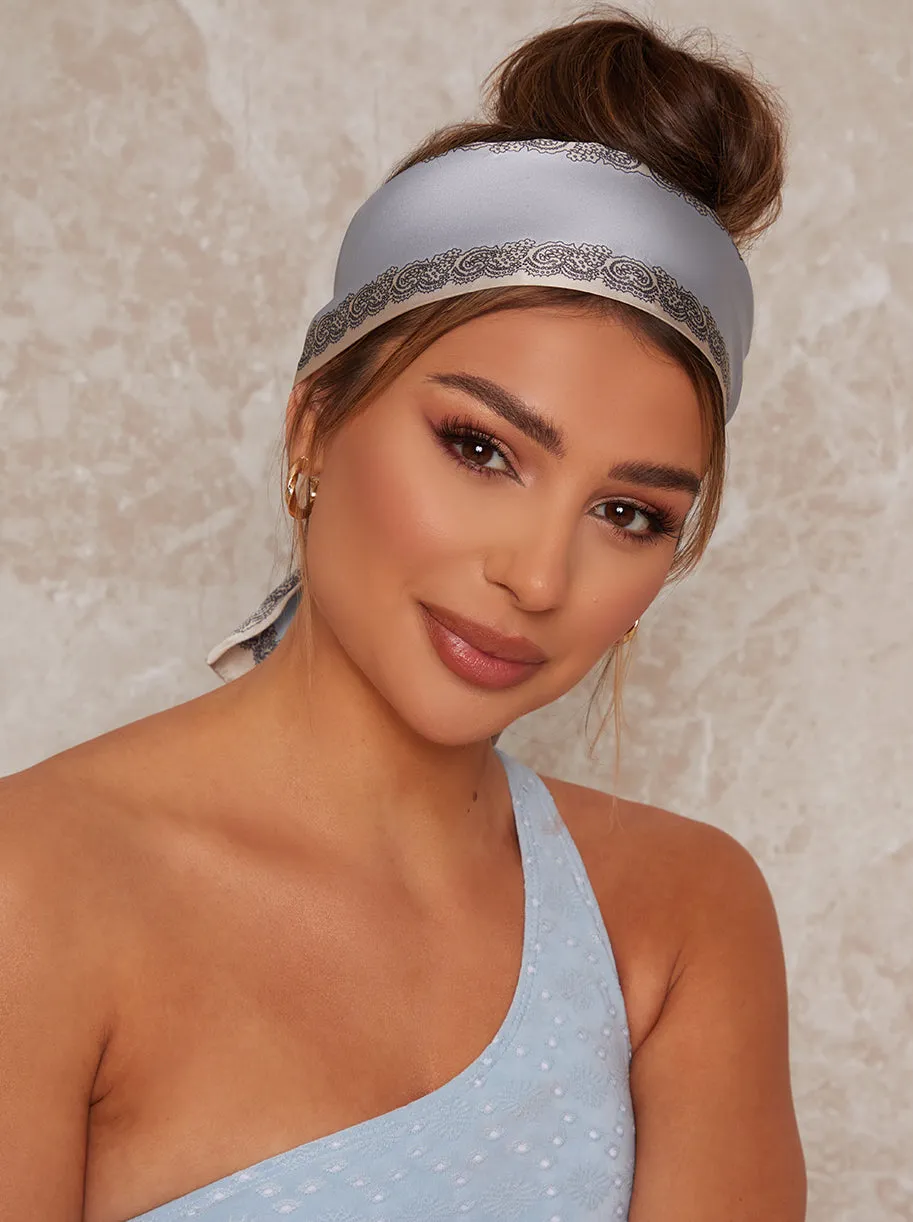 Border Print Hair Scarf in Multi sold by Chi Chi London