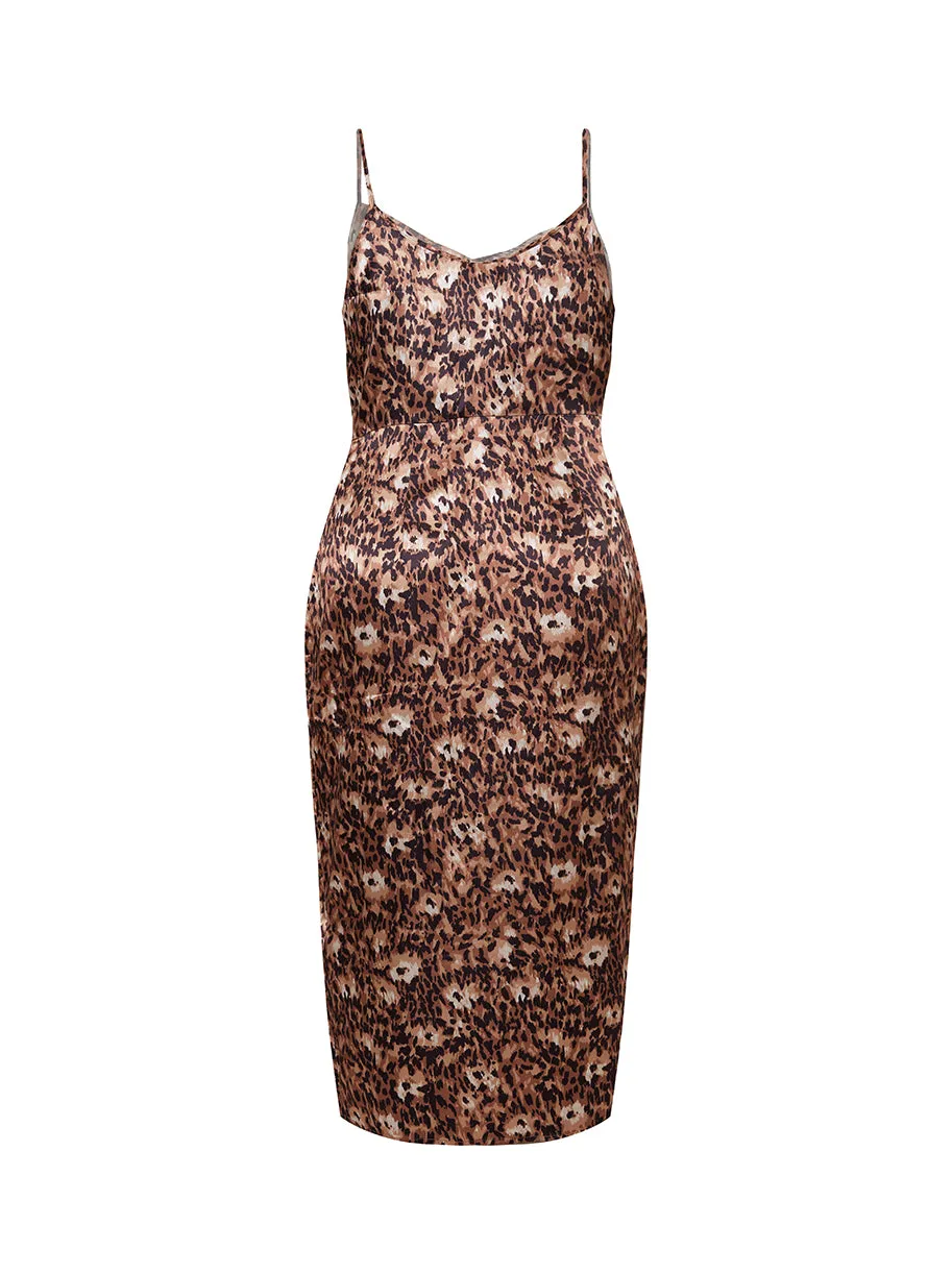 Plus Size Leopard Print Cami Dress in Brown sold by Chi Chi London product image thumbnail 2