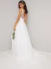 Bridal Sleeveless Lace Detail Wedding Dress in White sold by Chi Chi London