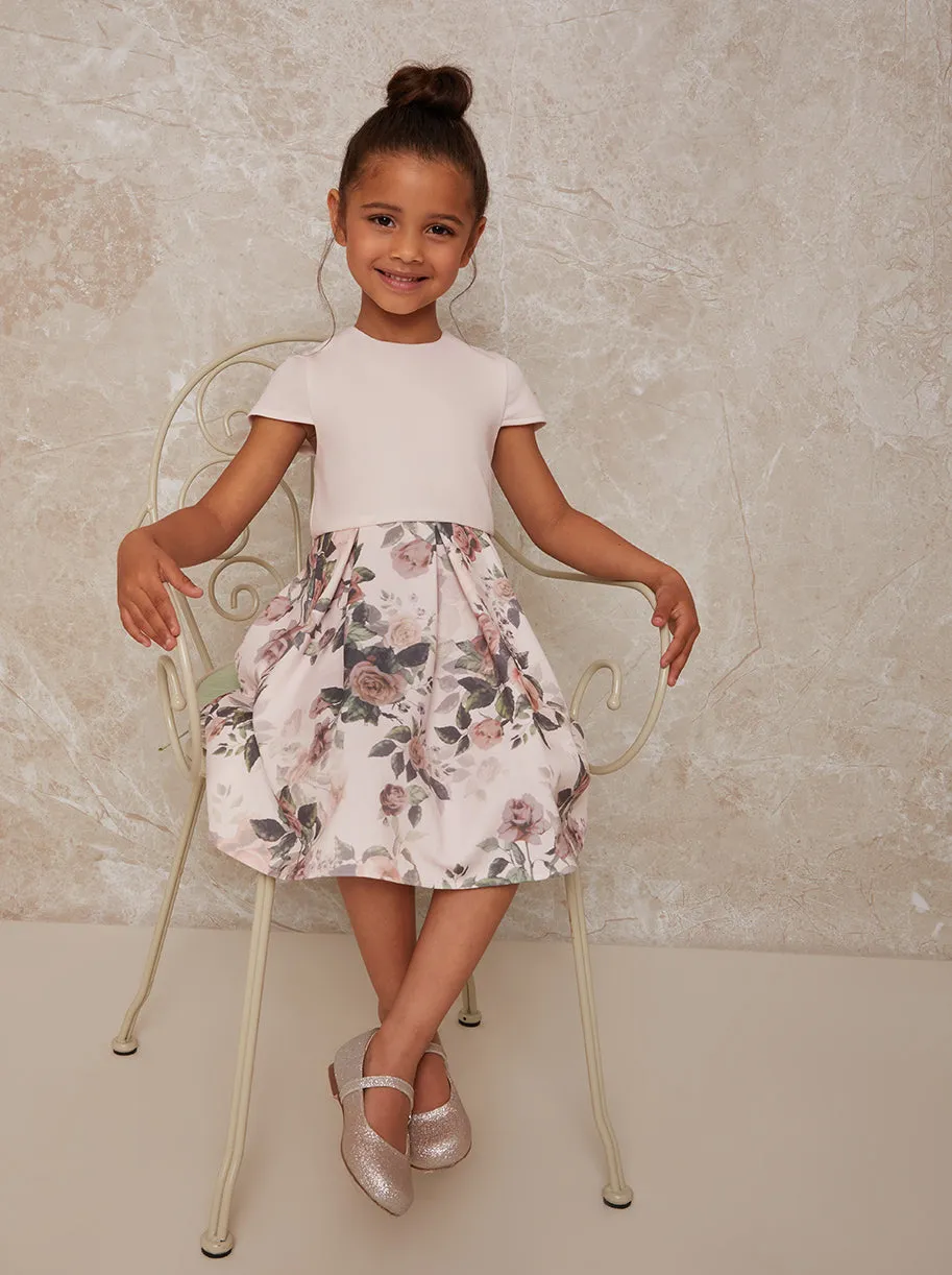 Girls Ruffle Trim Floral Print Dress in Pink sold by Chi Chi London product image thumbnail 4