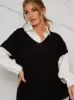 Chunky Cable Knit Oversized Sleeveless Tank Top in Black sold by Chi Chi London