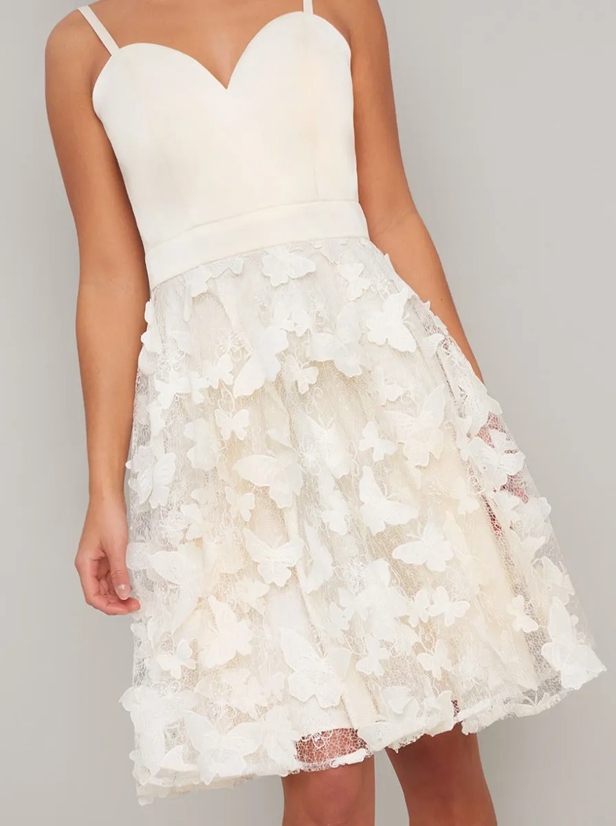 Petite Cami Strap 3D Floral Midi Dress in Ivory sold by Chi Chi London product image thumbnail 2