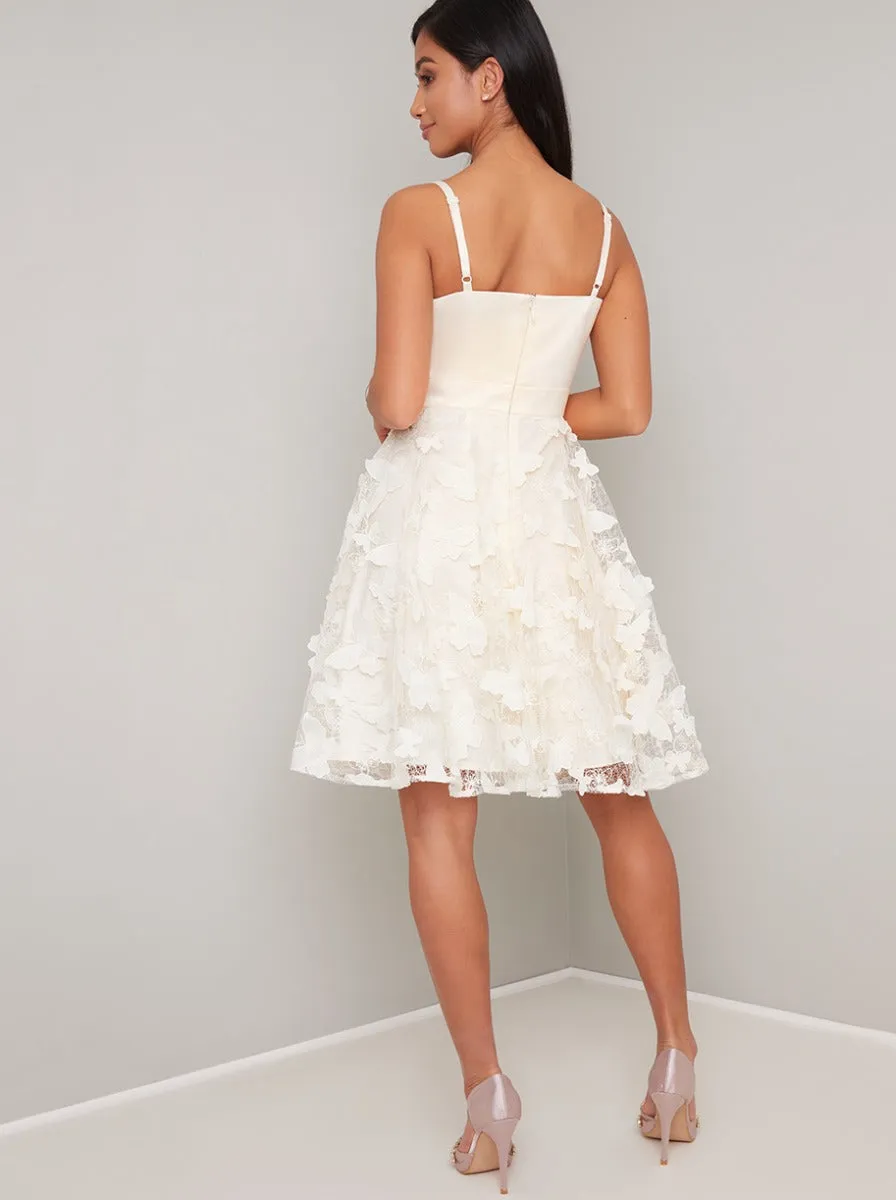 Petite Cami Strap 3D Floral Midi Dress in Ivory sold by Chi Chi London product image thumbnail 3