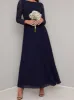 Long Sleeved Lace Bodice Pleat Maxi Dress in Blue sold by Chi Chi London