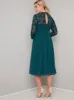 Maternity Crochet Long Sleeved Midi Dress in Green sold by Chi Chi London
