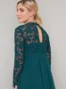 Maternity Crochet Long Sleeved Midi Dress in Green sold by Chi Chi London