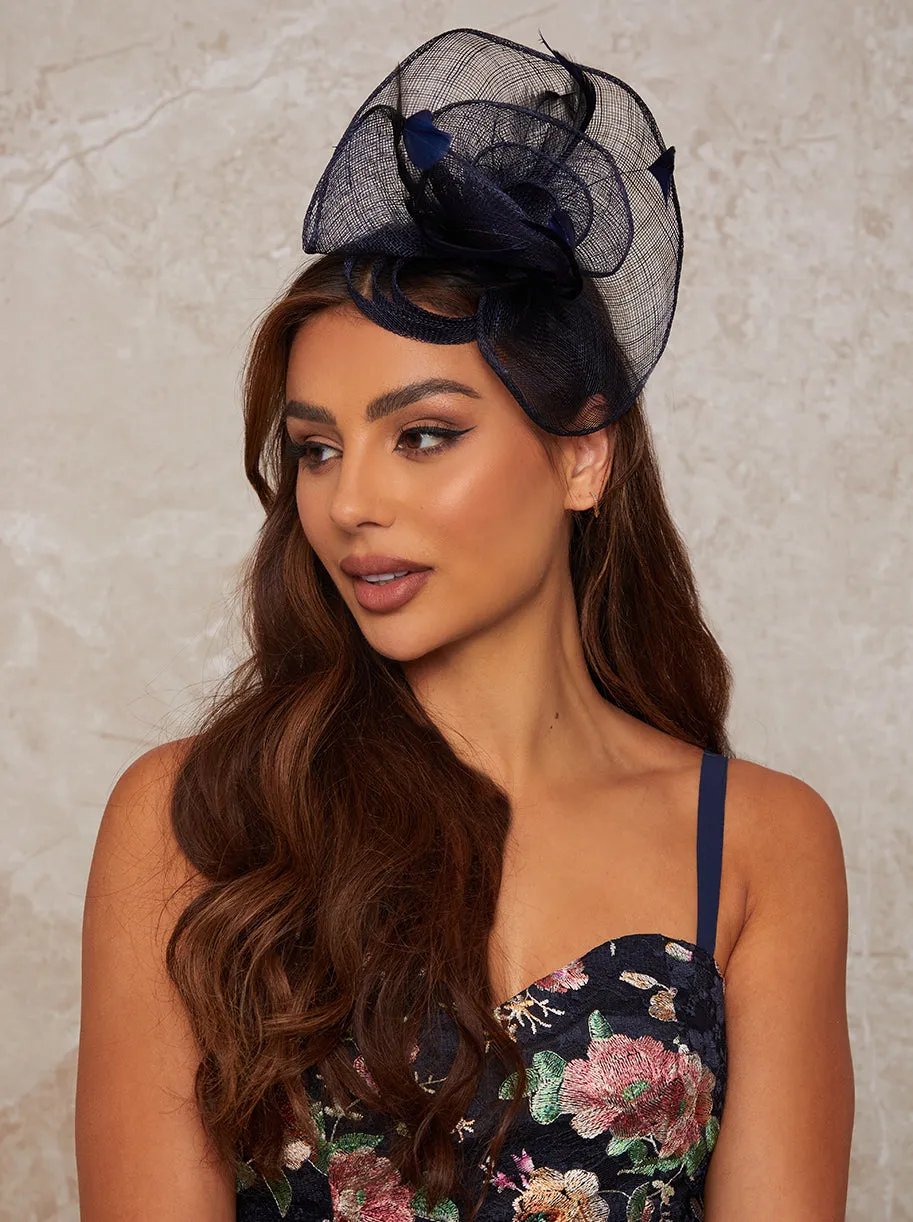 Feather Detail Fascinator in Navy sold by Chi Chi London product image thumbnail 3
