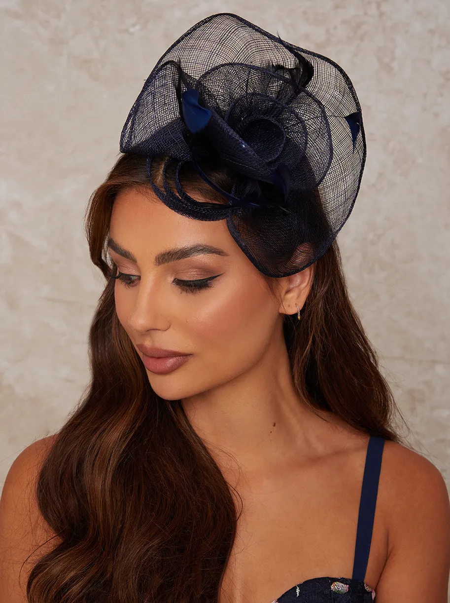 Feather Detail Fascinator in Navy sold by Chi Chi London product image thumbnail 2