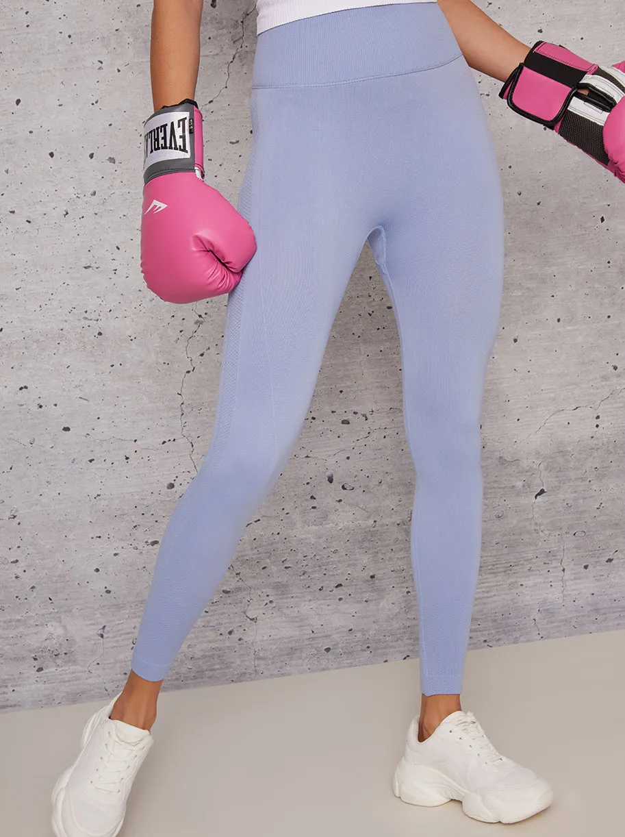 High Waisted Sports Leggings in Blue sold by Chi Chi London product image thumbnail 3