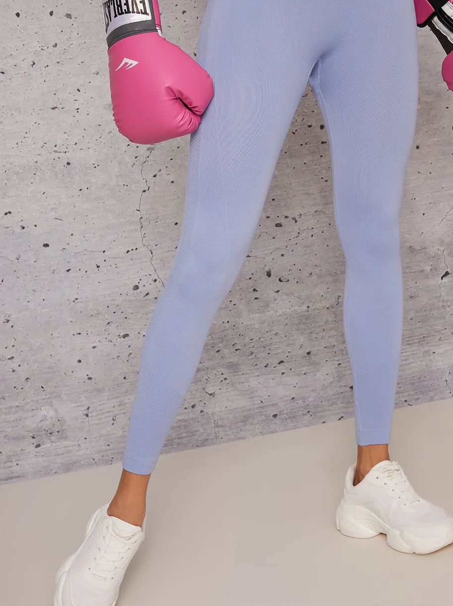 High Waisted Sports Leggings in Blue sold by Chi Chi London product image thumbnail 2