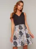 Jacquard Contrast Mini Dress In Black sold by Chi Chi London