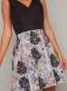 Jacquard Contrast Mini Dress In Black sold by Chi Chi London