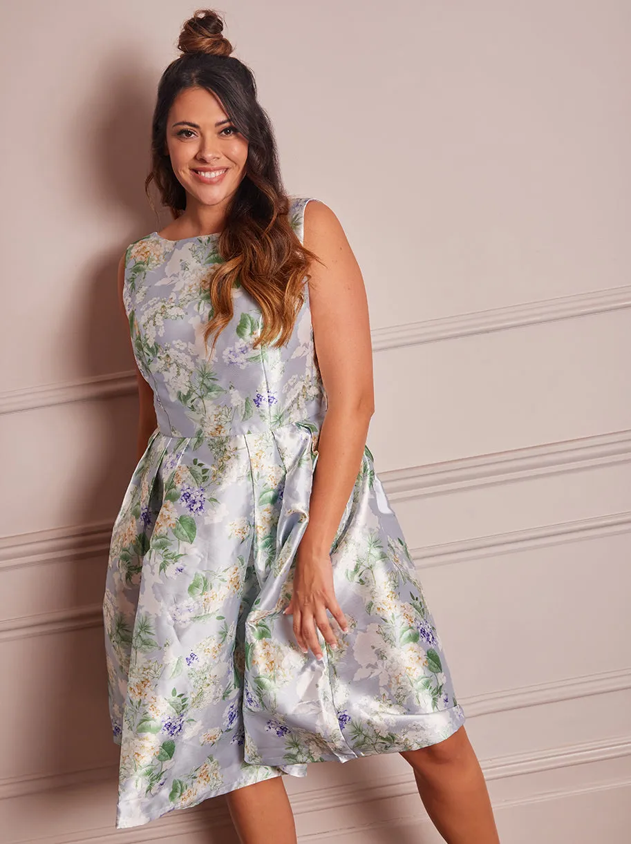 Plus Size Floral Print Midi Dress in Blue sold by Chi Chi London product image thumbnail 2