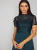 3D Lace Bodice Midi Dress in Green sold by Chi Chi London