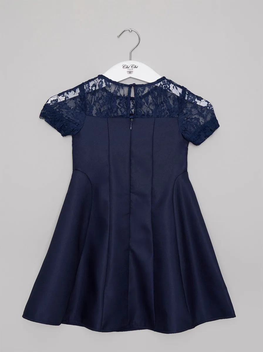 Girls Lace Midi Dress in Blue sold by Chi Chi London product image thumbnail 4