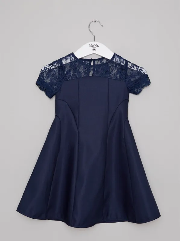 Girls Lace Midi Dress in Blue sold by Chi Chi London