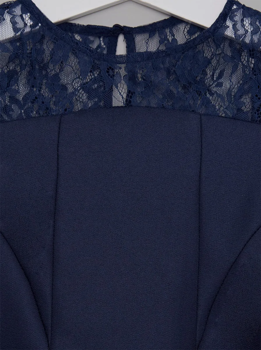 Girls Lace Midi Dress in Blue sold by Chi Chi London product image thumbnail 3