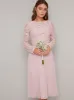 Tall Lace Bodice Pleat Midi Dress in Pink sold by Chi Chi London
