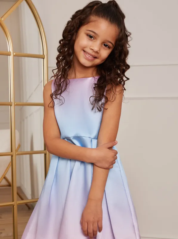 Younger Girls Ombre Sleeveless Midi Dress in Blue sold by Chi Chi London