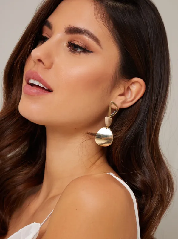 Triple Drop Earrings in Gold Finish sold by Chi Chi London