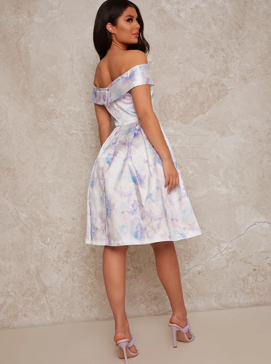 Bardot Floral Print Midi Dress in White sold by Chi Chi London product image thumbnail 4