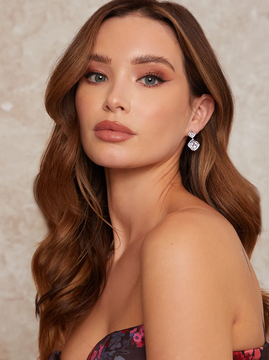 Gemstone Drop Earrings in Silver sold by Chi Chi London