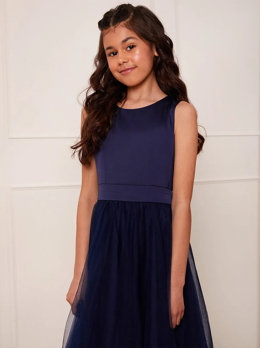Older Girls Sleeveless Midi Dress in Navy sold by Chi Chi London product image thumbnail 2