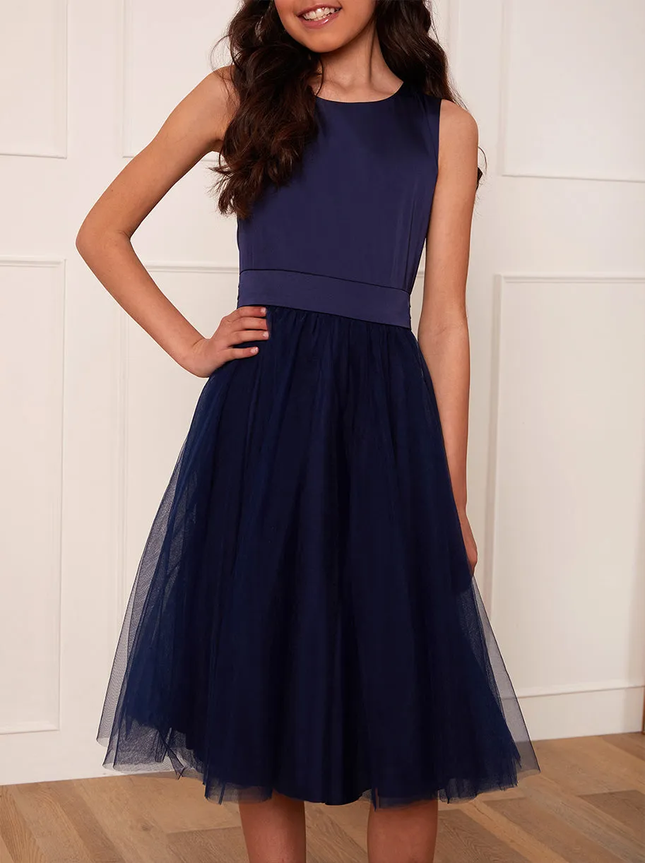 Older Girls Sleeveless Midi Dress in Navy sold by Chi Chi London product image thumbnail 3