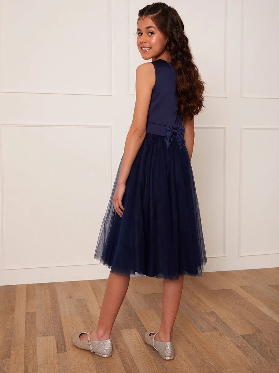 Older Girls Sleeveless Midi Dress in Navy sold by Chi Chi London product image thumbnail 5
