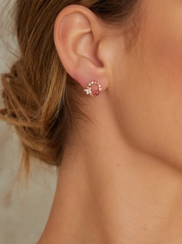 Circle Diamante Earrings in Multi sold by Chi Chi London