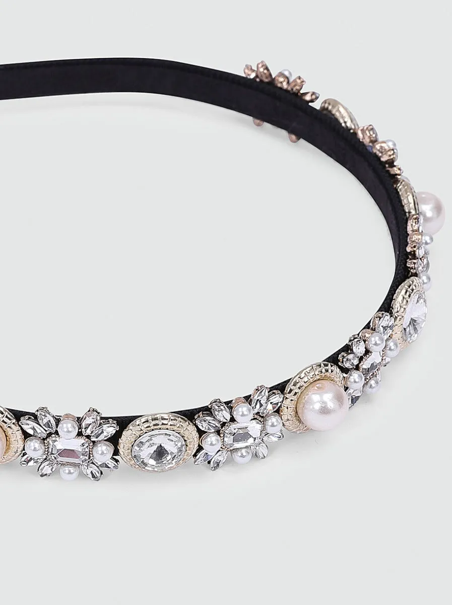 Pearl & Diamante Embellished Headband sold by Chi Chi London product image thumbnail 4