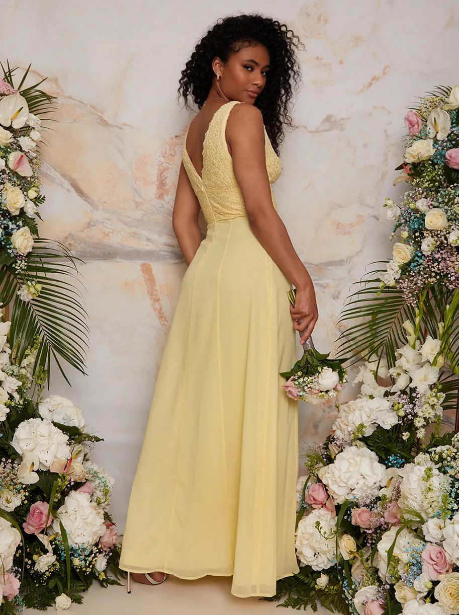 Crochet Maxi Dress in Yellow sold by Chi Chi London product image thumbnail 3