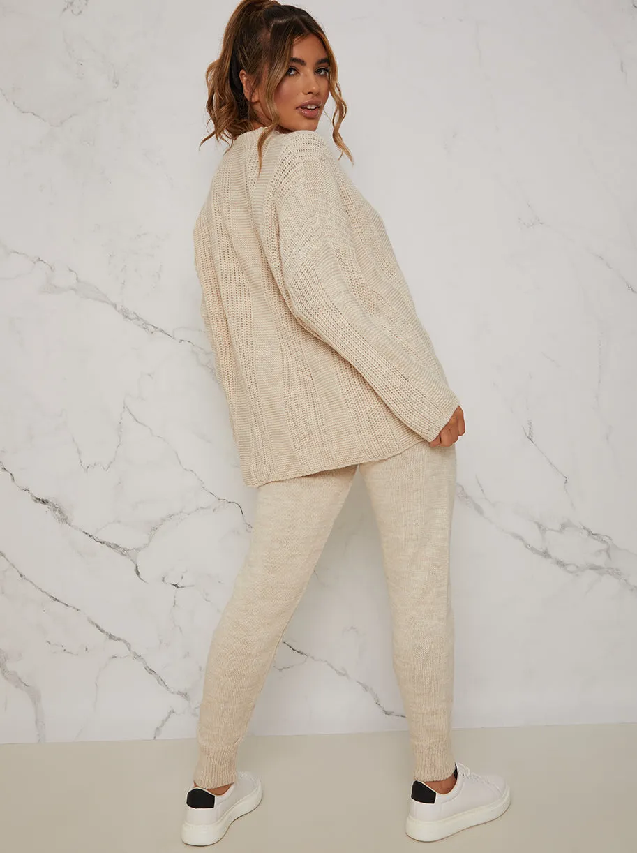 Knitted Cardigan Loungewear Set in Beige sold by Chi Chi London product image thumbnail 2