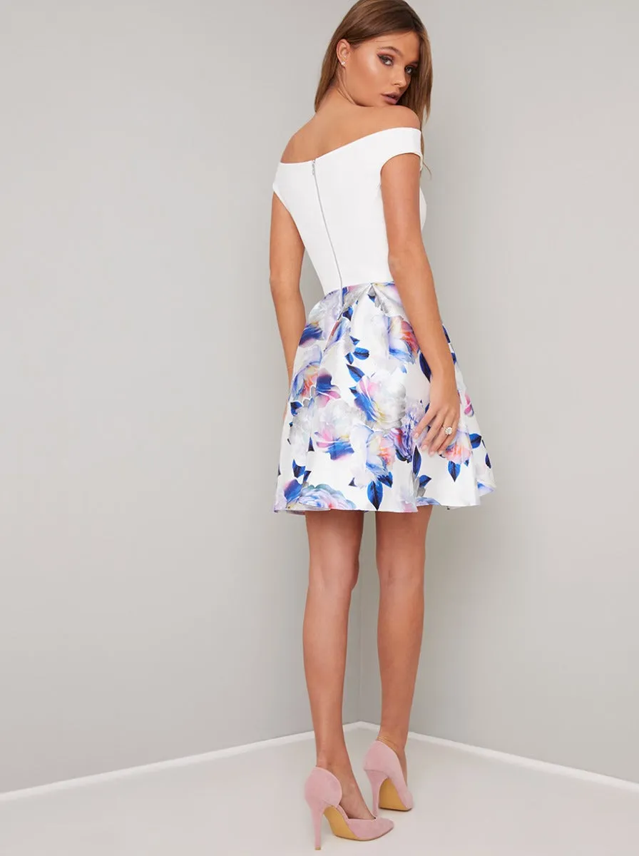 Bardot Digital Print Mini Dress in White sold by Chi Chi London product image thumbnail 3