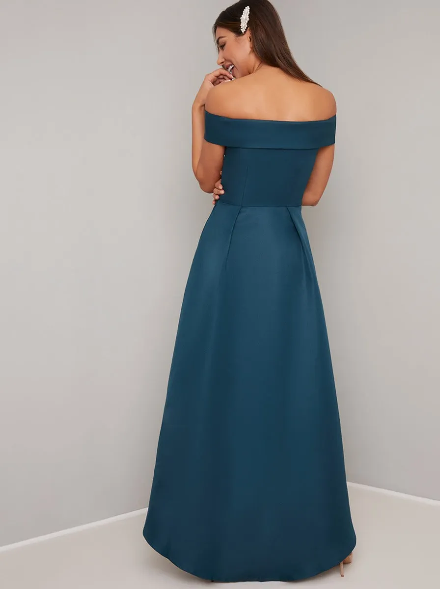 Bardot Printed Midi Dip Hem Dress in Green sold by Chi Chi London product image thumbnail 3