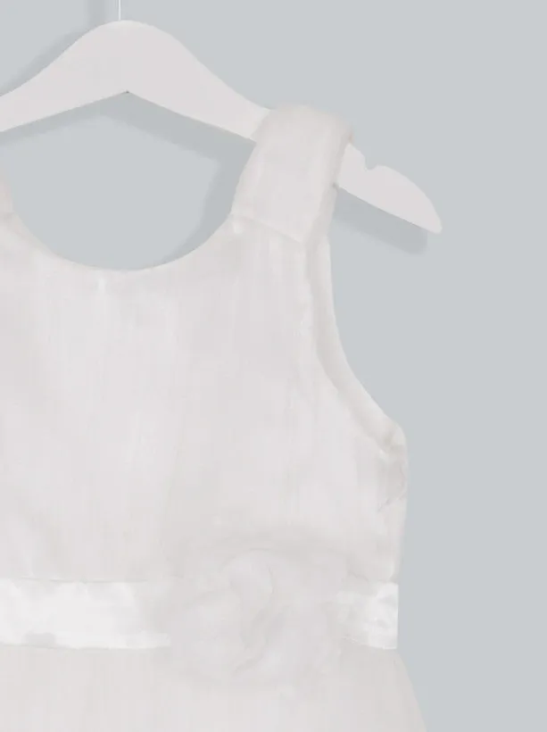 Girls 3D Floral Detail Dress in White sold by Chi Chi London product image thumbnail 4