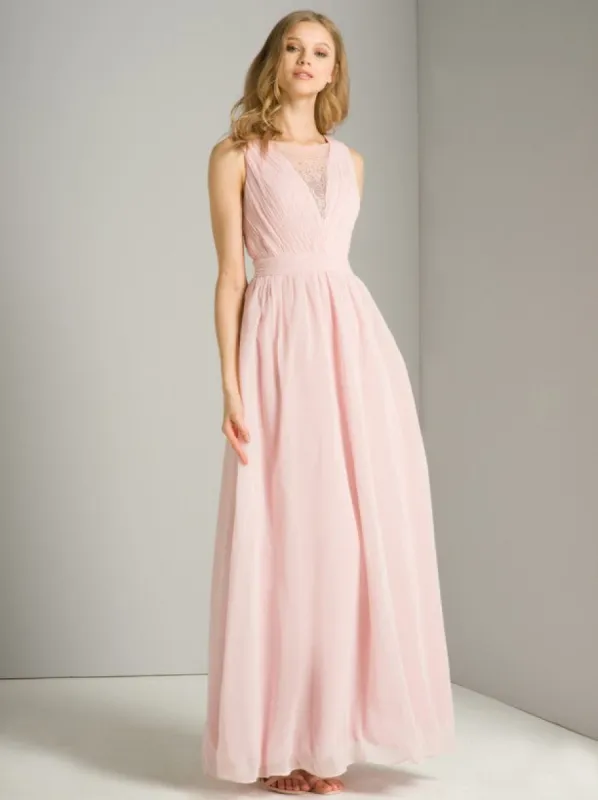 Ruched Detail Maxi Dress in Pink sold by Chi Chi London