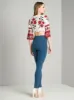 Tie Front Crop Print Top in White sold by Chi Chi London
