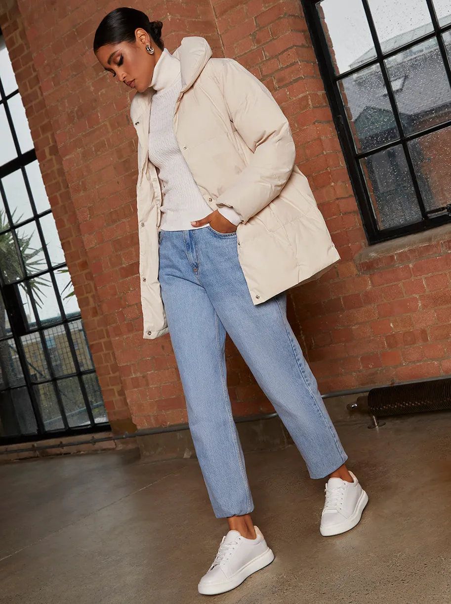 Padded Puffer Coat in Cream sold by Chi Chi London product image thumbnail 4
