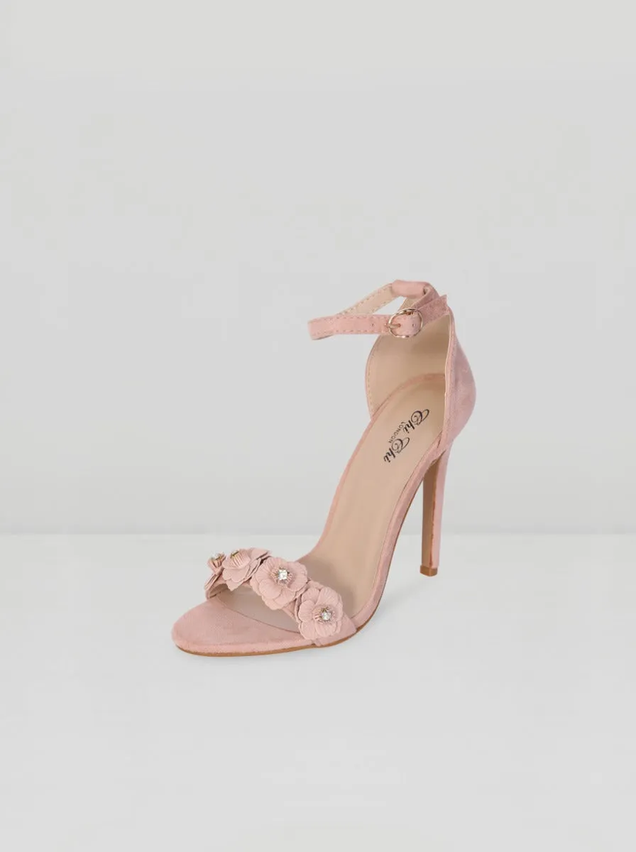 High Heels Flower Strappy Sandal in Pink sold by Chi Chi London product image thumbnail 2