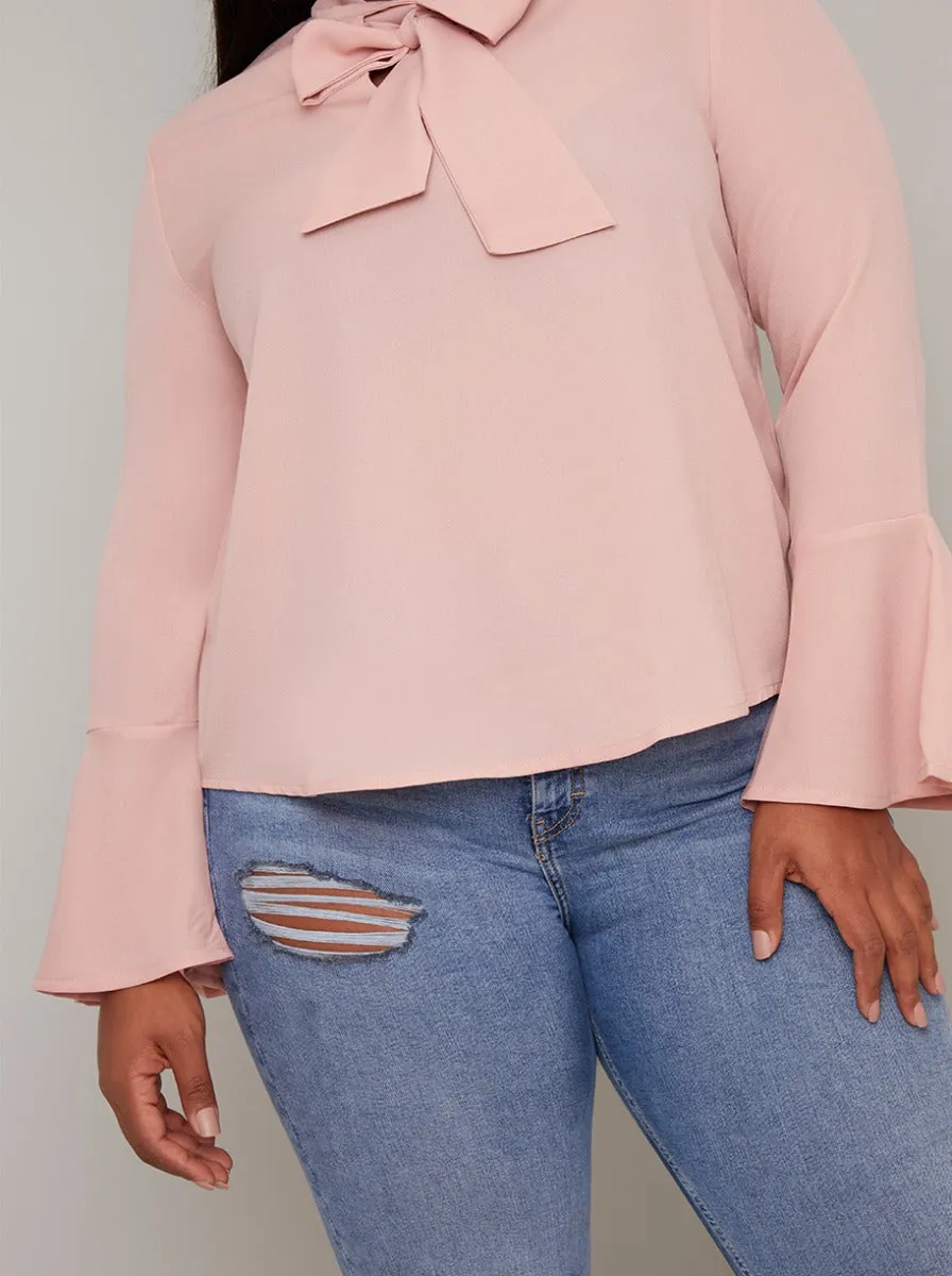 Plus Size Pussy Bow Top sold by Chi Chi London product image thumbnail 3